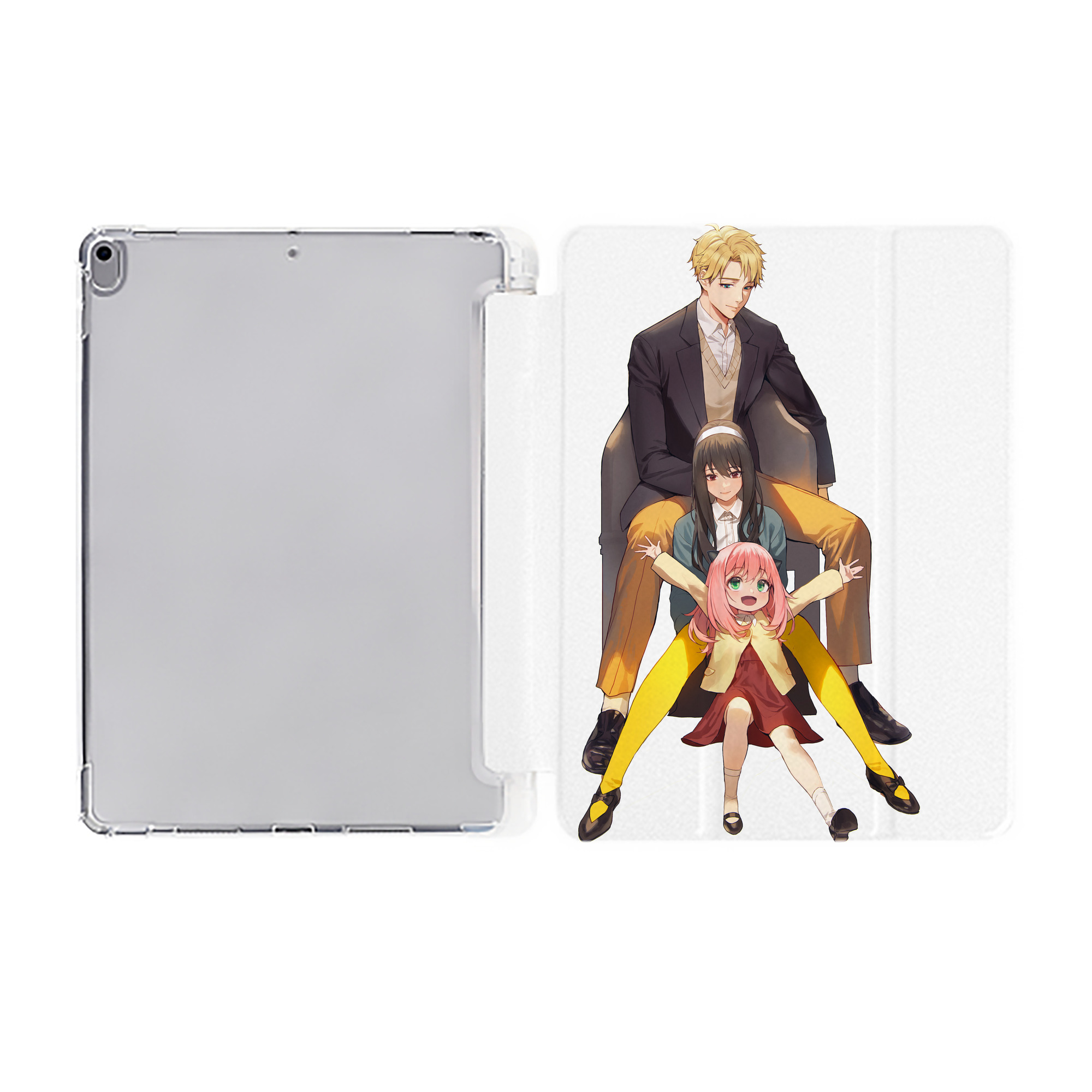 （画像用） SPY×FAMILY间谍家家酒 IPad ケース ペン収納付き 三つ折りスタンド PUレザー×シリコン 対応機種9.5/10.5/10.9インチ